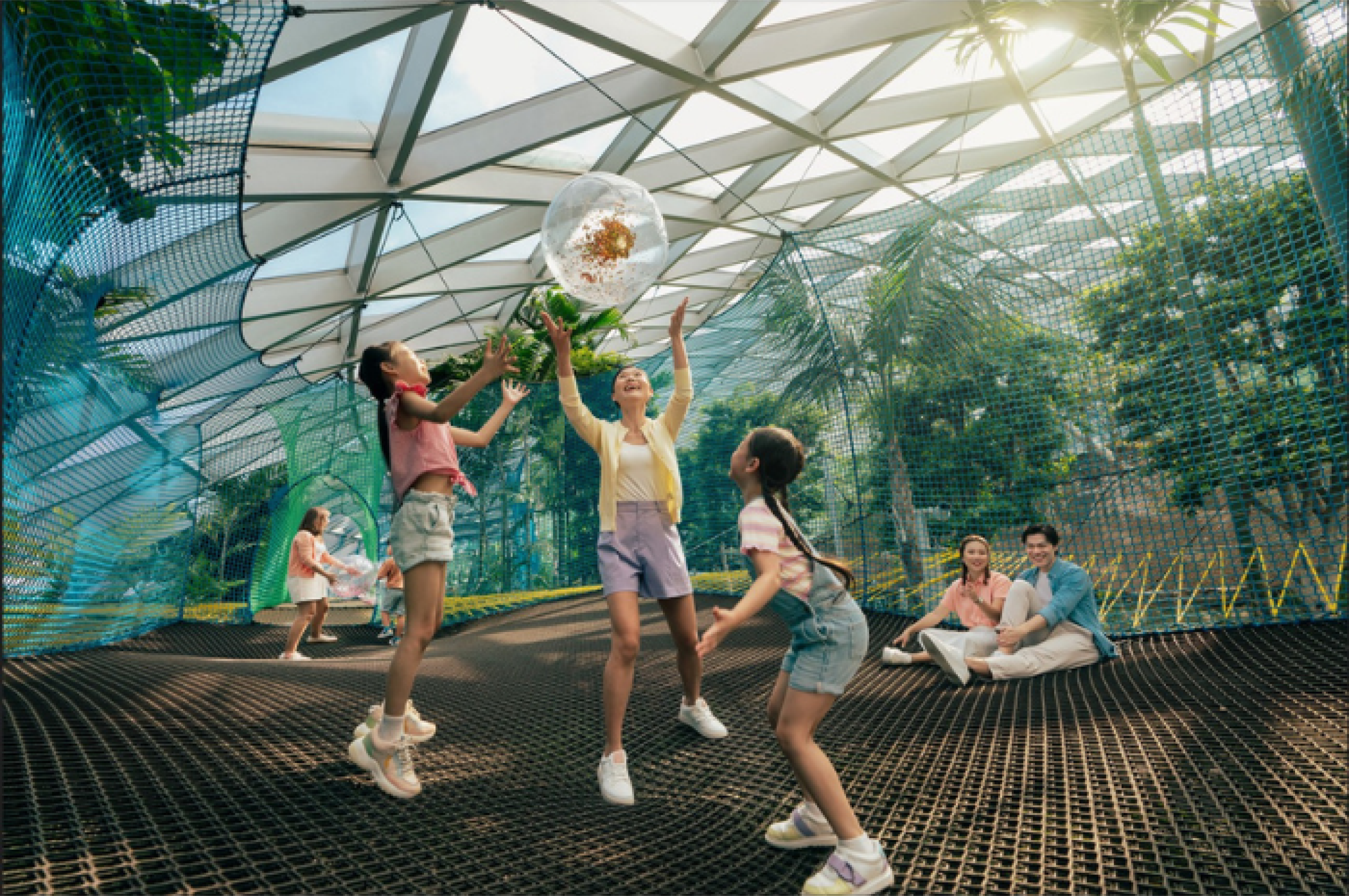 Kids and their family playing in Changi Area